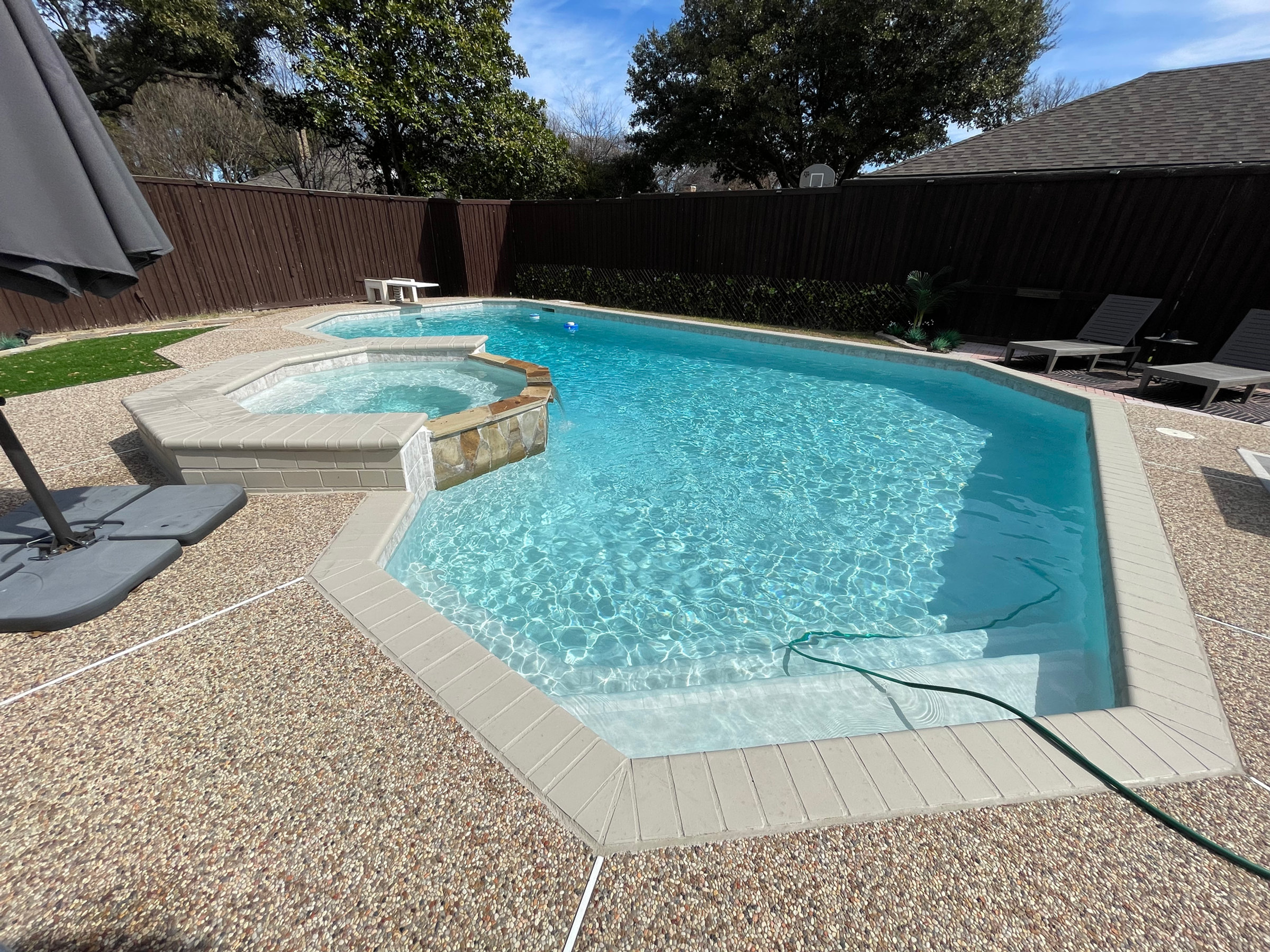 Pool maintenance technician at work